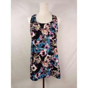 Romeo & Juliet Couture Abstract Floral Scoop Neck Sleeveless Top Size XL